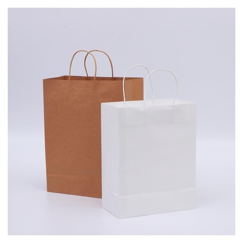 Disposable Kraft Paper Food Packaging Bags for Shopping Gift