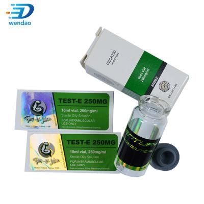 Low MOQ 100PCS Each Name Vial Packaging Bottle Box Holographic 10ml Vial Box