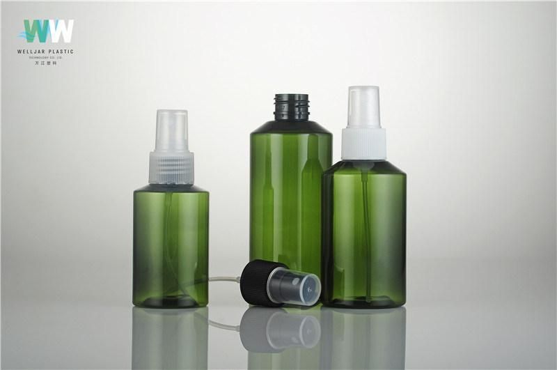 100ml Hot Sale Pet Round Bottle of Oblique Shoulder with Pump Sprayer