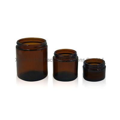 Empty 30ml 60ml 120ml 250ml Amber Glass Cream Cosmetic Jar for Cosmetics