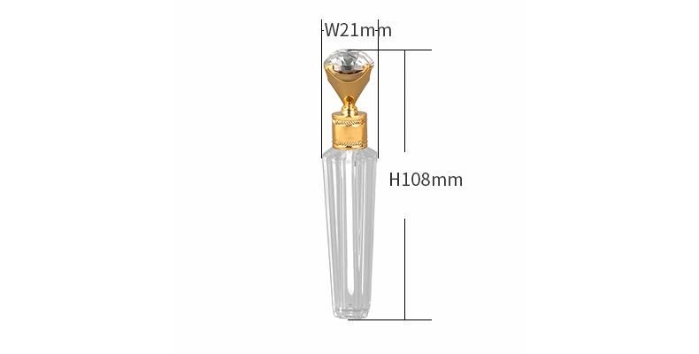 in Stock Luxury Clear Empty Plastic Lipgloss Tubes Diamond Shape Lip Gloss Tube with Big Brush