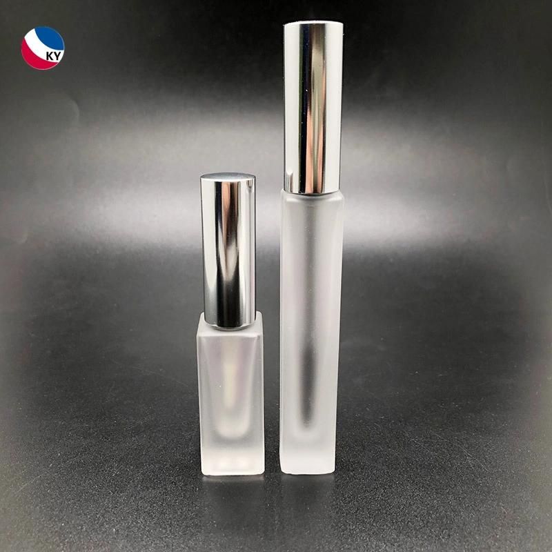 10ml Glass Lipgloss Eyeliner Tube Silver Cap Square Glass Mascara Bottle Empty Container