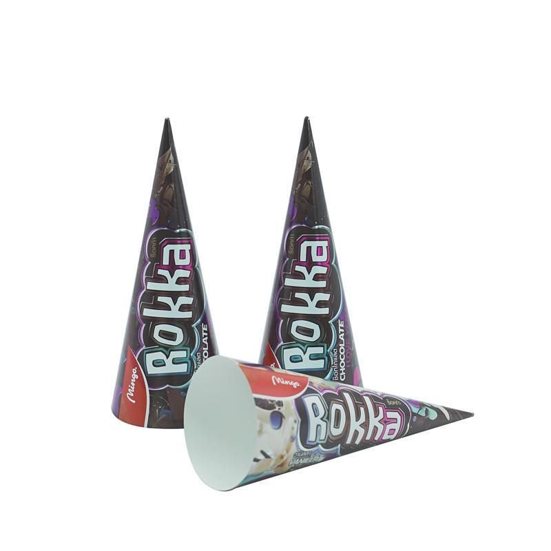 Custom Aluminum Foil Paper Ice Cream Cone Sleeve Cup with Logo
