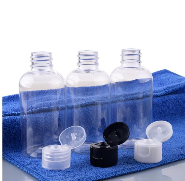 75ml Empty Clear Pet Plastic Lotion Emulsion Shampoo Toner Flip Cap Cosmetic Packaging Containers for Travel Wholesae