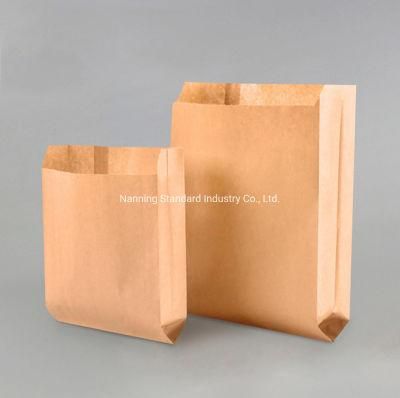 Custom Printed Logo Grease Oil Proof Bread Hamburger Donuts Packaging Greaseproof Kraft Paper Bags for Fried Food