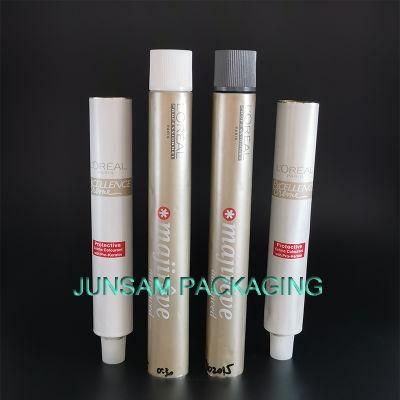 Empty Foldable Collapsible Aluminum Containing Tube Soft Metal 100% Recyclable Cosmetic Packaging