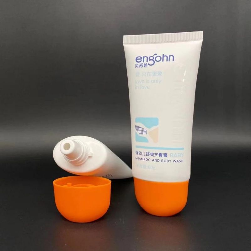 Hot Sale OEM 50g Small Travel Empty Soft Cosmetic Tubes with Hot Stamping Ring Screw Cap for Face Foam