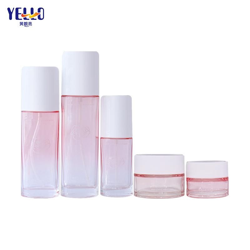 High Quality Packaging Series 120ml 100ml 40ml Pink Color Glass Toner Bottles