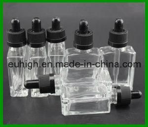 Empty Clear Square E-Juice Glass Bottle with Dropper Wholesales