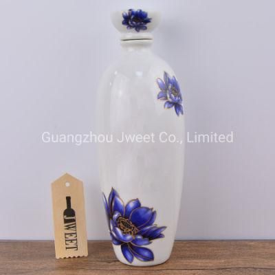 Custom Ceramic Bottle 750 Ml Porcelain Vodka Bottle