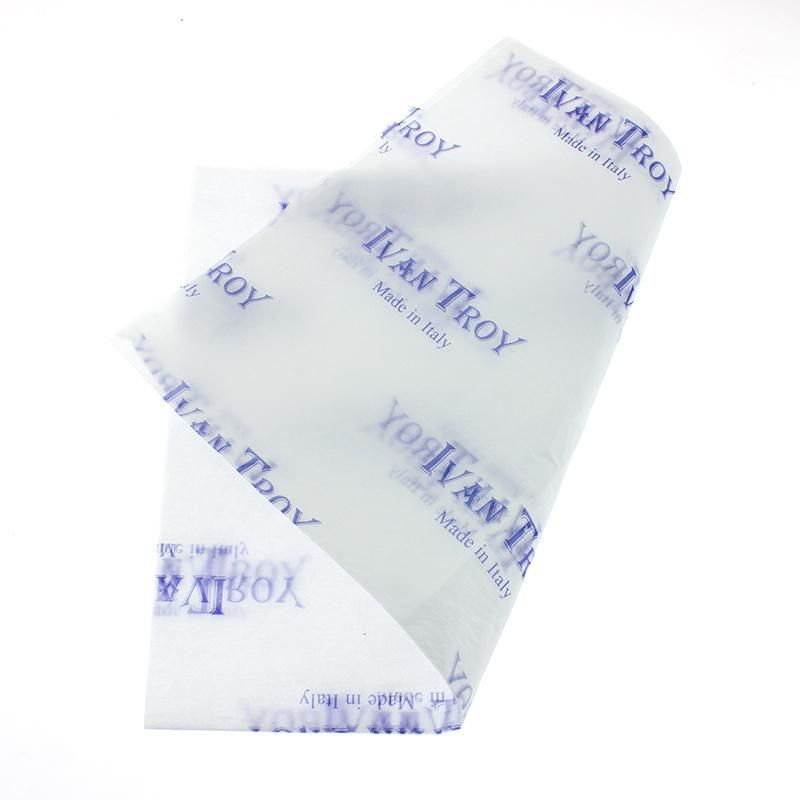 Factory Price Custom 17GSM 50*70cm Blue Logo White Wrapping Tissue Paper