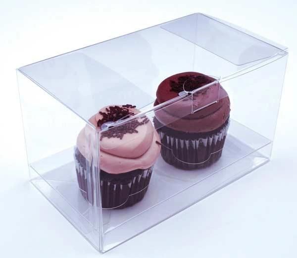 Clear Plastic Bakery Box Folding Food Packaging Box For Cup Cake Box