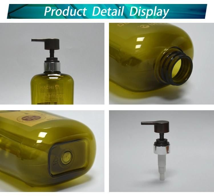Green 800ml Pet Shampoo Bottle Hair Conditioner Bottle Cosmetic Container Recycle Plastic Packaging Body Lotion Packaging Bottle
