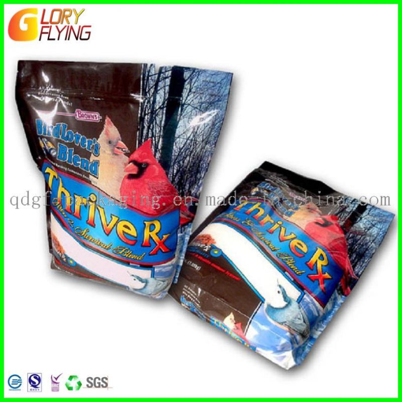 Food Packaging Plastic Bag with Zipper and Tear Line for Cat Food