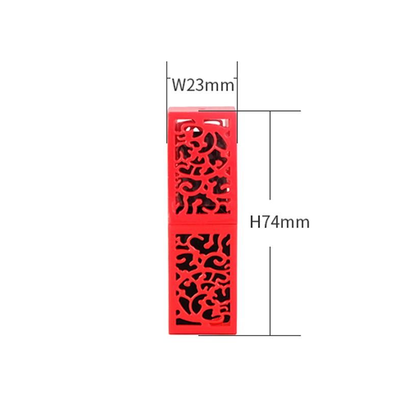 in Stock Ready to Ship Hot Sale Empty Custom Square Red Makeup Containers Lipstick Tube Metal Lipstick Tube