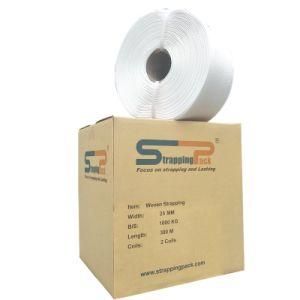 25mm 1000kg polyester woven cord strapping for packing