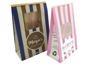 Food Grade Brown Kraft Tin Tie Paper Bag with Window