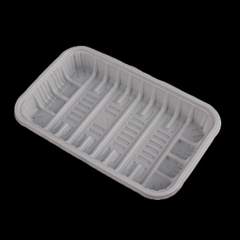 Hot sale rectangular clear or black meat vegetable fruit disposable plastic tray packaging in supermarket