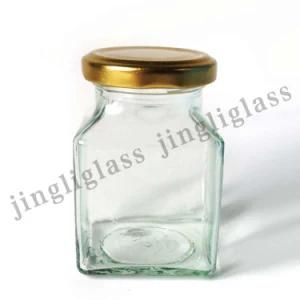 Nice Quality Square Shaped Glass Jar for Jam, Sauce