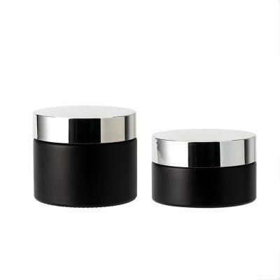 Cosmetic Container Dumb Black Glass Cream Jar &amp; Lotion Bottle