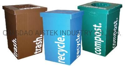 Polypropylene Black Corrugated Plastic Recycle Bins for Bottles Cans