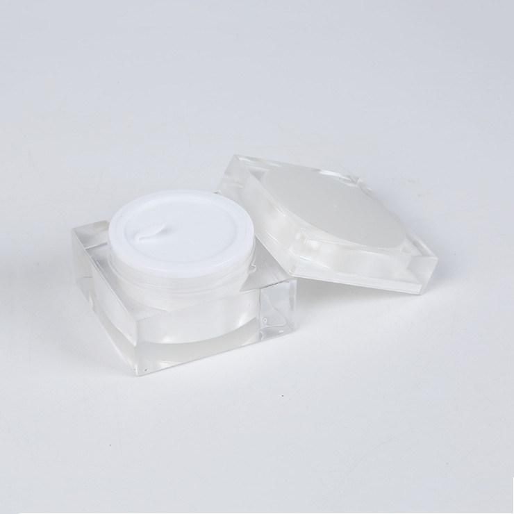 Square Cream Bottle Thick Wall Acrylic Plastic Jar Cosmetics Packaging