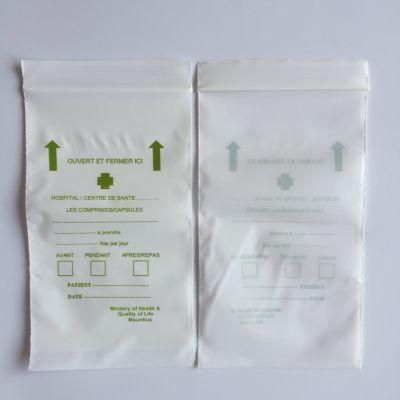 Transparent Medical Ziplock Pill Bag Ziplock Plastic Bag with Logo
