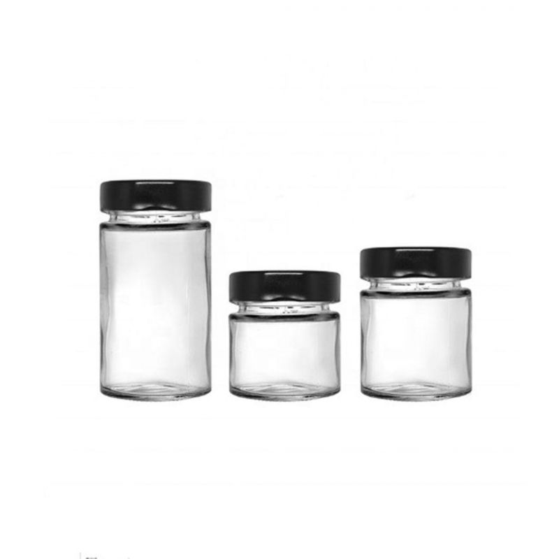 Deep Lid Glass Honey Jar Round Glass Honey Jam Jar Glass Container