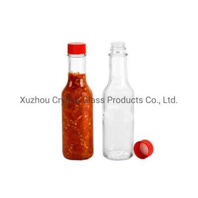 150ml 250ml Bulk Chili Sauce Glass Bottle, Glass Hot Sauce Bottle with Plastic Lid