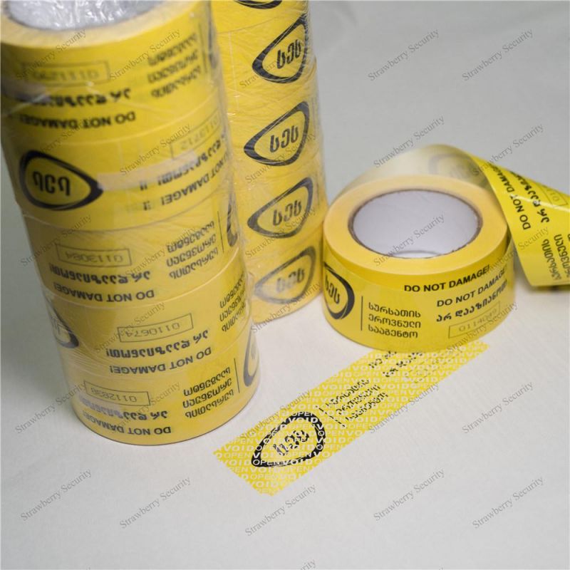 Tamper Proof Security Carton Adhesive Tape with Serial Number