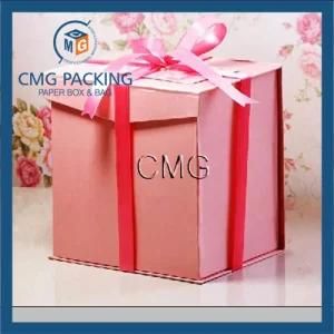 Pink Paper Box Gift Box Packaging Box with Ribbon