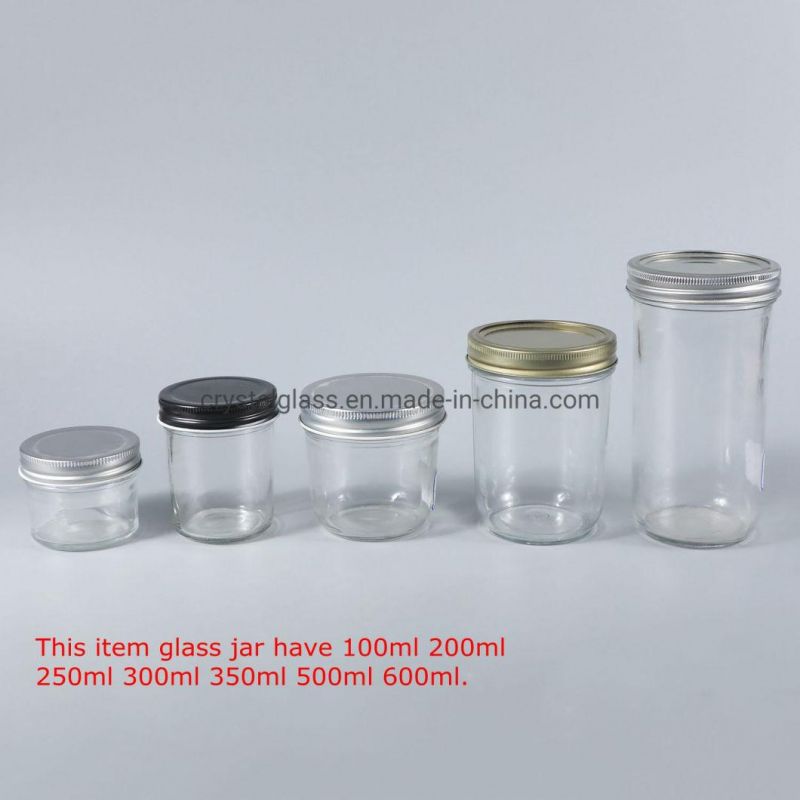 100ml 300ml 350ml Food Pickle Canning Packaging Glass Jars with Lid Logo Print