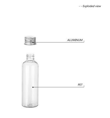 100ml Pet Bottle with Aluminum Cap for Shampoo