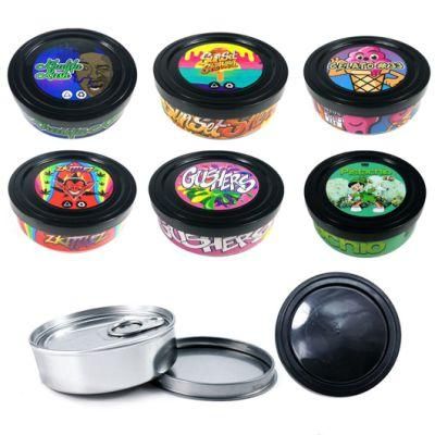 25 Flavors Moonrock Pressitin Cali Tuna Tin Cans Weed Empty Can with Stickers
