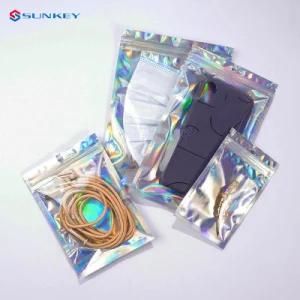 Matte Mylar Zipper Top Three Side Seal Bag Plastic Glossy Shiny Transparent Clear Front Bottom Open Pouches with Window