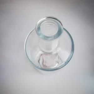 Flat Shoulder 750ml Round Vodka Tequila Spirit Alcohol Glass Bottle with Stopper