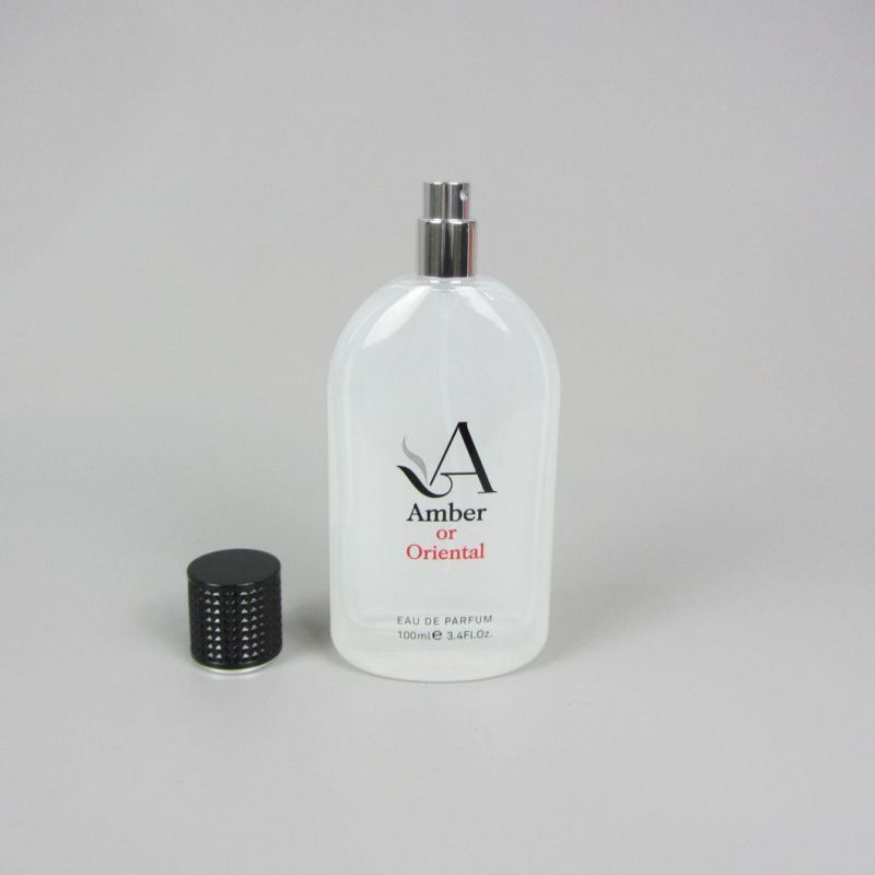100ml White Custom Glass Perfume Spray Bottle with UV Metal Cap