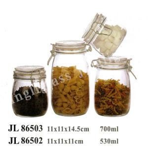 Storage Glass Jar with Clip Cap