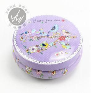 Purple Tinplate Case with Bird Flower Case