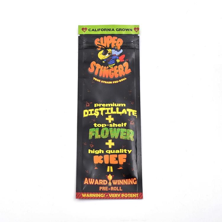 Custom Printed Pre Roll Zip Lock Mylar Bag for Joint Pre Rolled