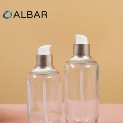 Top Quality Slop Shoulder Caps Round Sets Cosmetics Glass Bottles with Pumps