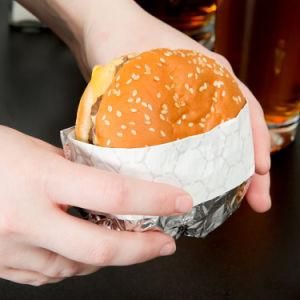 Silver Color Printing Burger Aluminum Foil Wrap