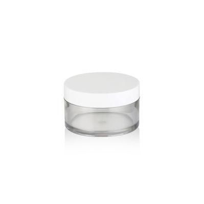 Zy03-A223 Transparent Clear Cosmetics Jar with White Cap