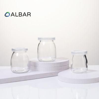 Small Size Yogurt Milk Pudding Beverage Juice Glass Mini Jar with Plastic Caps