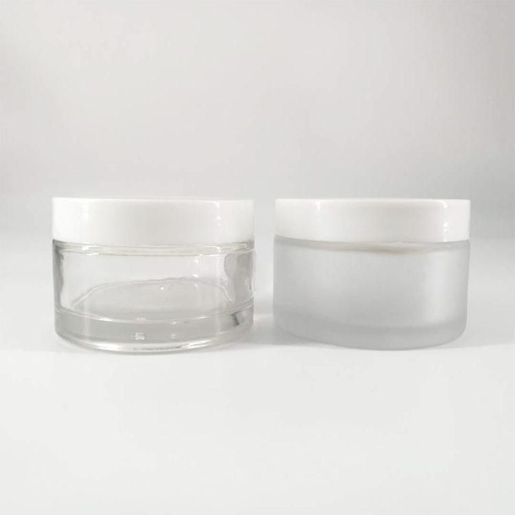 Empty 200g Transparent Glass Jar Cosmetic Packaging for Cosmetic