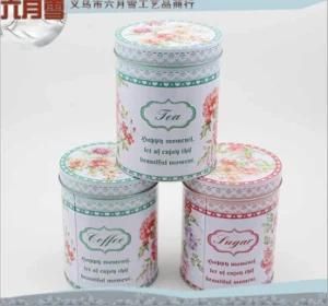 New Garden Flower Style Paper Box with Three Pieces of Single Round Candied Metal Box