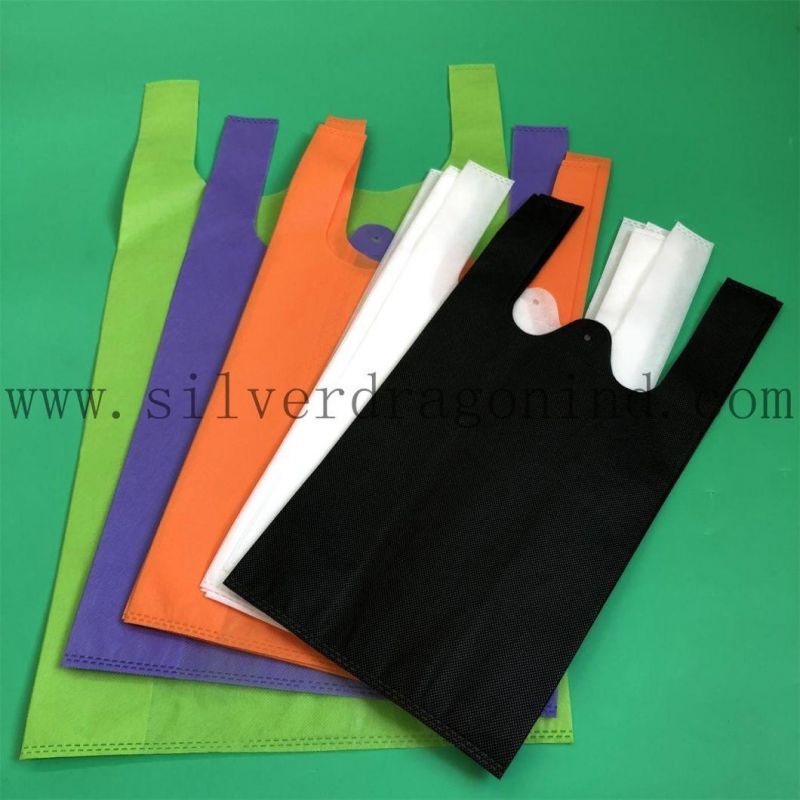 Eco-Friendly M/L/XL Sizes Custom Non-Woven T-Shirt Grocery Bags/Non-Woven Vest Bags