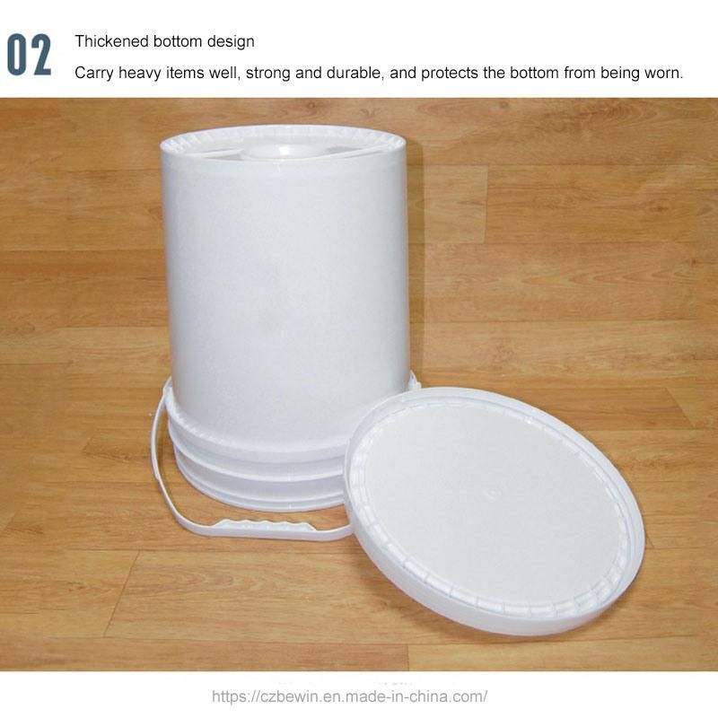 5L Virgin PP Transparent Plastic Bucket with Lids and Handle