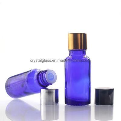 30ml 50ml 100ml Blue Glass Essential Oil Bottle with Orifice Reducer Tamper Proof Cap