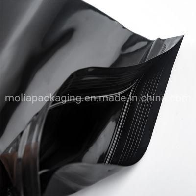 Wholesale Stock Mylar Zipper Bag Glossy/Matte Black White 3 Side Seal Bags Customize Different Sizes Smell Proof Bags